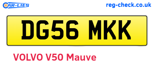DG56MKK are the vehicle registration plates.