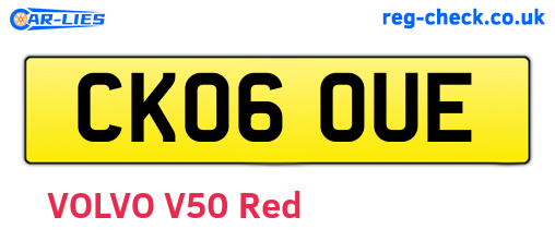 CK06OUE are the vehicle registration plates.