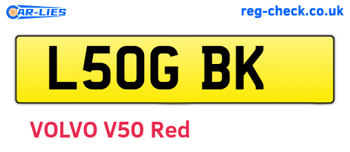 L50GBK are the vehicle registration plates.