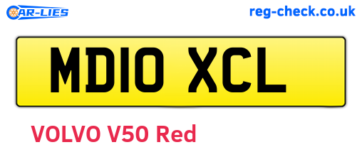 MD10XCL are the vehicle registration plates.