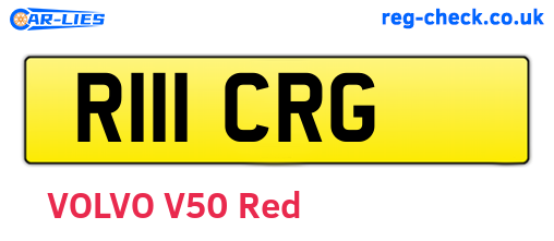 R111CRG are the vehicle registration plates.