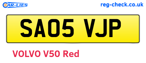 SA05VJP are the vehicle registration plates.