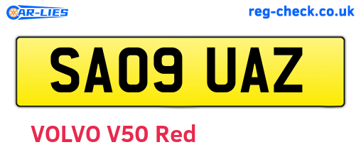 SA09UAZ are the vehicle registration plates.