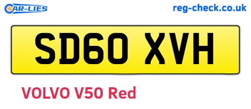 SD60XVH are the vehicle registration plates.