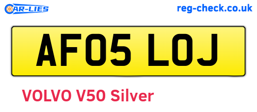 AF05LOJ are the vehicle registration plates.