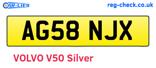 AG58NJX are the vehicle registration plates.