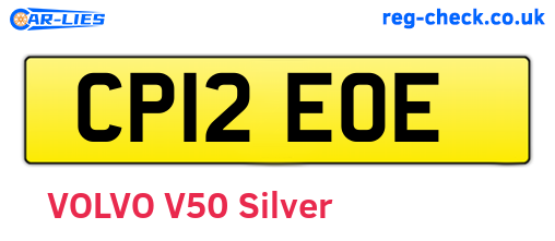 CP12EOE are the vehicle registration plates.
