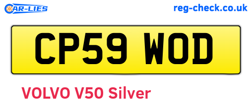 CP59WOD are the vehicle registration plates.