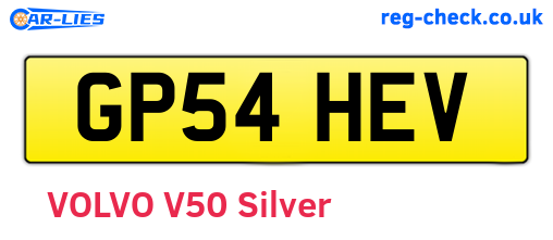 GP54HEV are the vehicle registration plates.