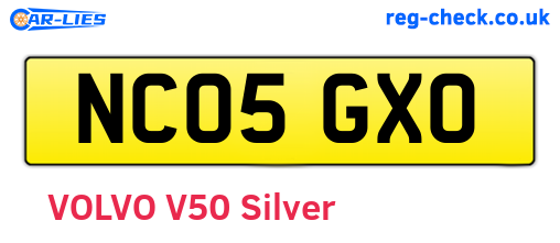 NC05GXO are the vehicle registration plates.