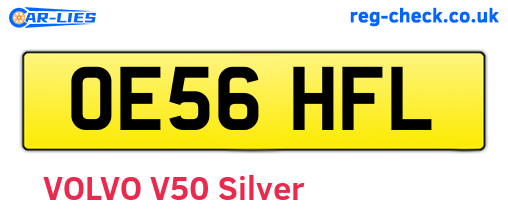 OE56HFL are the vehicle registration plates.