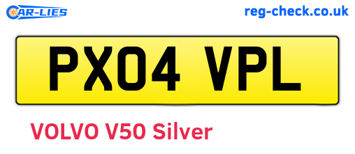 PX04VPL are the vehicle registration plates.