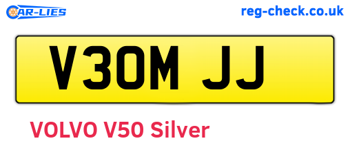 V30MJJ are the vehicle registration plates.