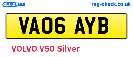 VA06AYB are the vehicle registration plates.
