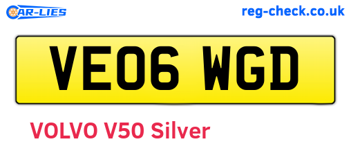 VE06WGD are the vehicle registration plates.
