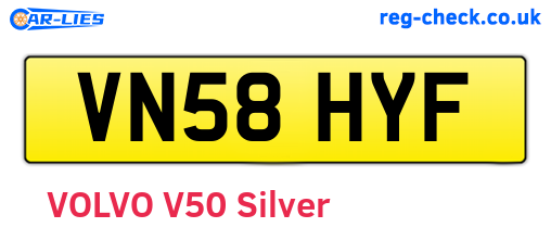 VN58HYF are the vehicle registration plates.