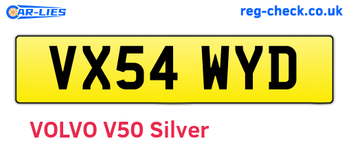 VX54WYD are the vehicle registration plates.