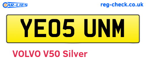 YE05UNM are the vehicle registration plates.
