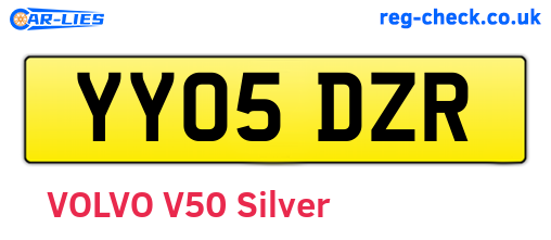 YY05DZR are the vehicle registration plates.