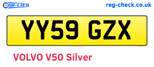 YY59GZX are the vehicle registration plates.