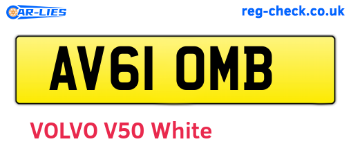 AV61OMB are the vehicle registration plates.