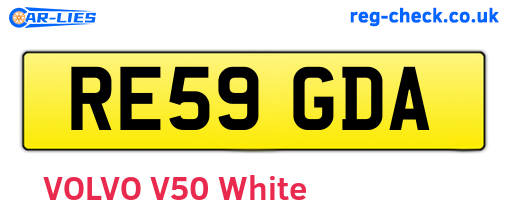 RE59GDA are the vehicle registration plates.