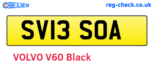 SV13SOA are the vehicle registration plates.