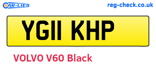 YG11KHP are the vehicle registration plates.