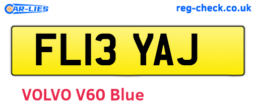 FL13YAJ are the vehicle registration plates.