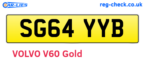 SG64YYB are the vehicle registration plates.