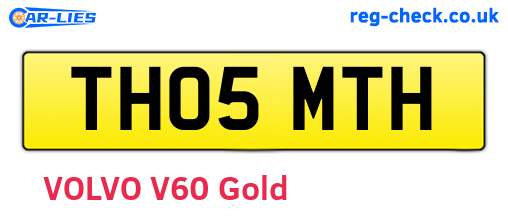 TH05MTH are the vehicle registration plates.