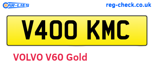 V400KMC are the vehicle registration plates.