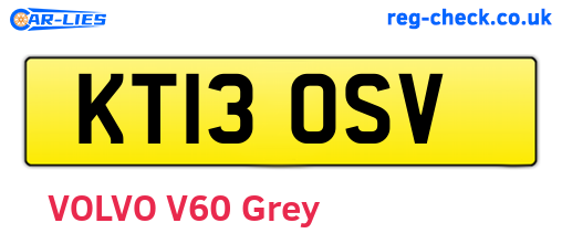 KT13OSV are the vehicle registration plates.