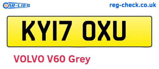 KY17OXU are the vehicle registration plates.