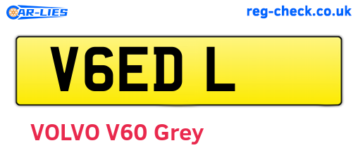 V6EDL are the vehicle registration plates.