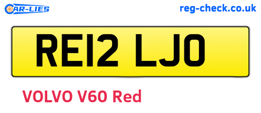 RE12LJO are the vehicle registration plates.