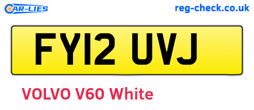 FY12UVJ are the vehicle registration plates.