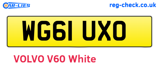WG61UXO are the vehicle registration plates.