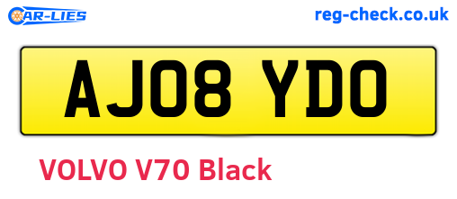 AJ08YDO are the vehicle registration plates.