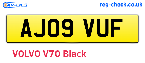 AJ09VUF are the vehicle registration plates.