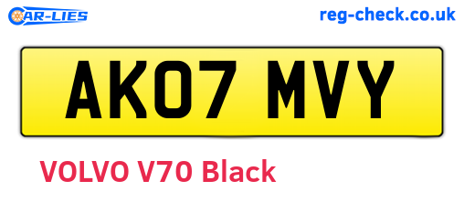 AK07MVY are the vehicle registration plates.