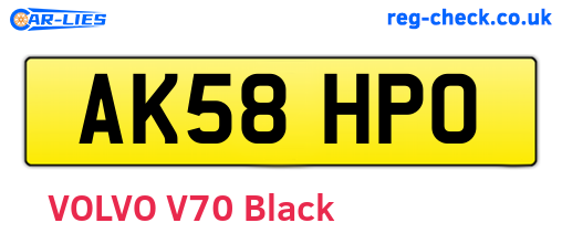 AK58HPO are the vehicle registration plates.