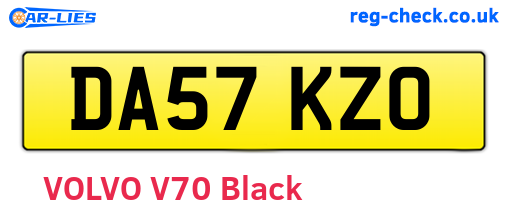 DA57KZO are the vehicle registration plates.