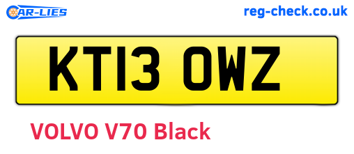 KT13OWZ are the vehicle registration plates.