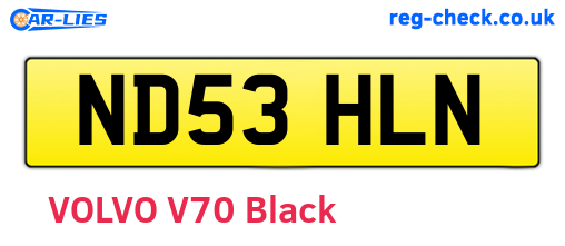 ND53HLN are the vehicle registration plates.