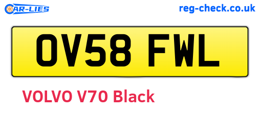 OV58FWL are the vehicle registration plates.