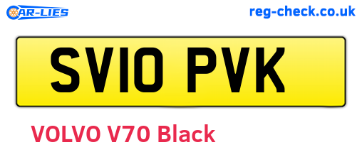 SV10PVK are the vehicle registration plates.