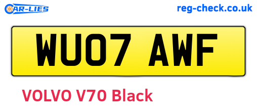 WU07AWF are the vehicle registration plates.