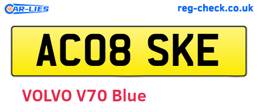 AC08SKE are the vehicle registration plates.
