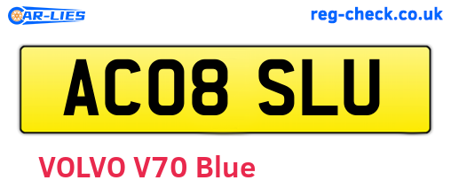 AC08SLU are the vehicle registration plates.